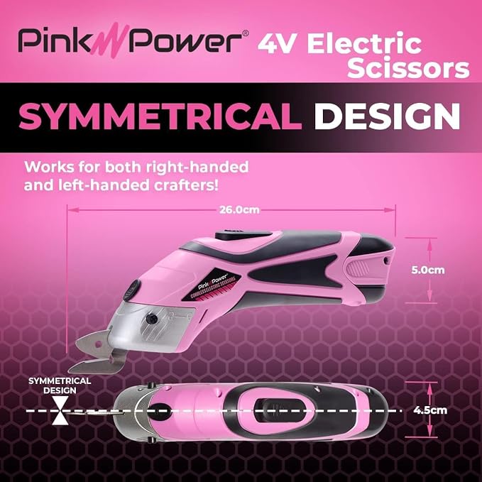 Pink Power Cordless Electric Scissors Fabric Cutter - Image 3