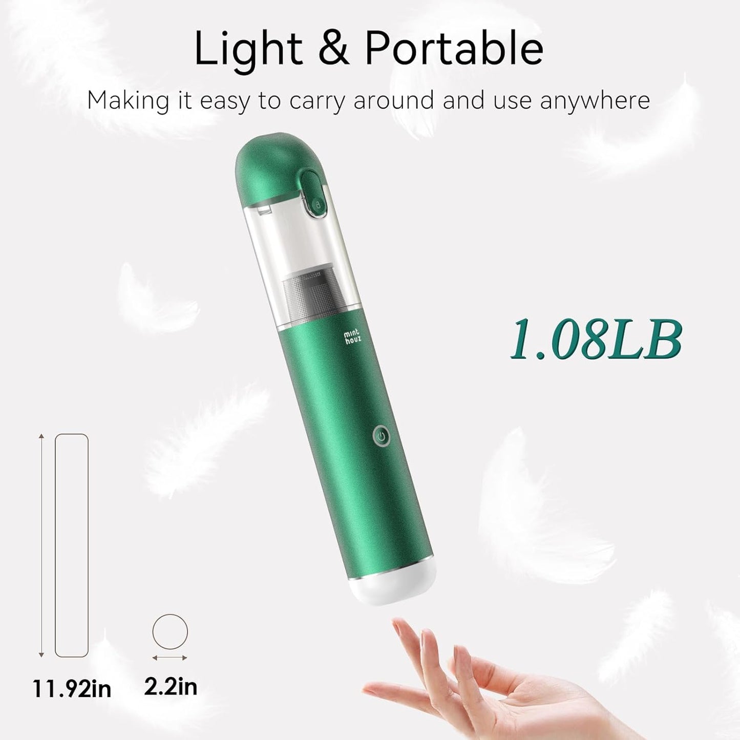 Car Vacuum Portable Cordless 17000Pa - 120W Handheld Vacuum Rechargeable with Blower, Ultra Lightweight Mini Vacuum Cleaner with 2 Filters for Car Home Pet Office Keyboard