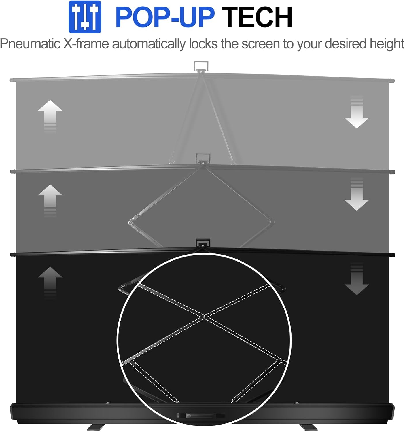FUDESY 78.7 x 93in Large Collapsible White Backdrop Screen, Portable Retractable Pull Up Panel Wrinkle-Resistant Photo Background for Streaming, Video Conference, Photographic Studio