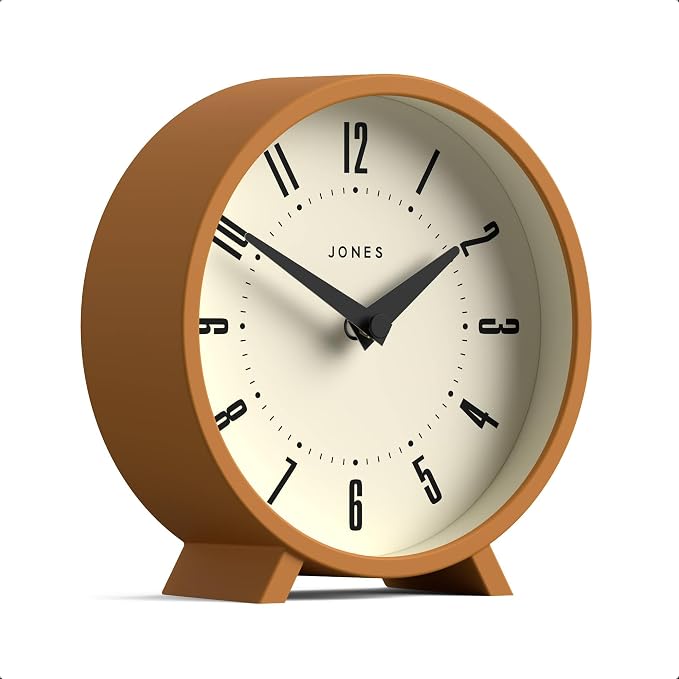JONES CLOCKS® Venus Desk Clock | Modern Round Design | Mustard Yellow | Stylish by JONESCLOCKS