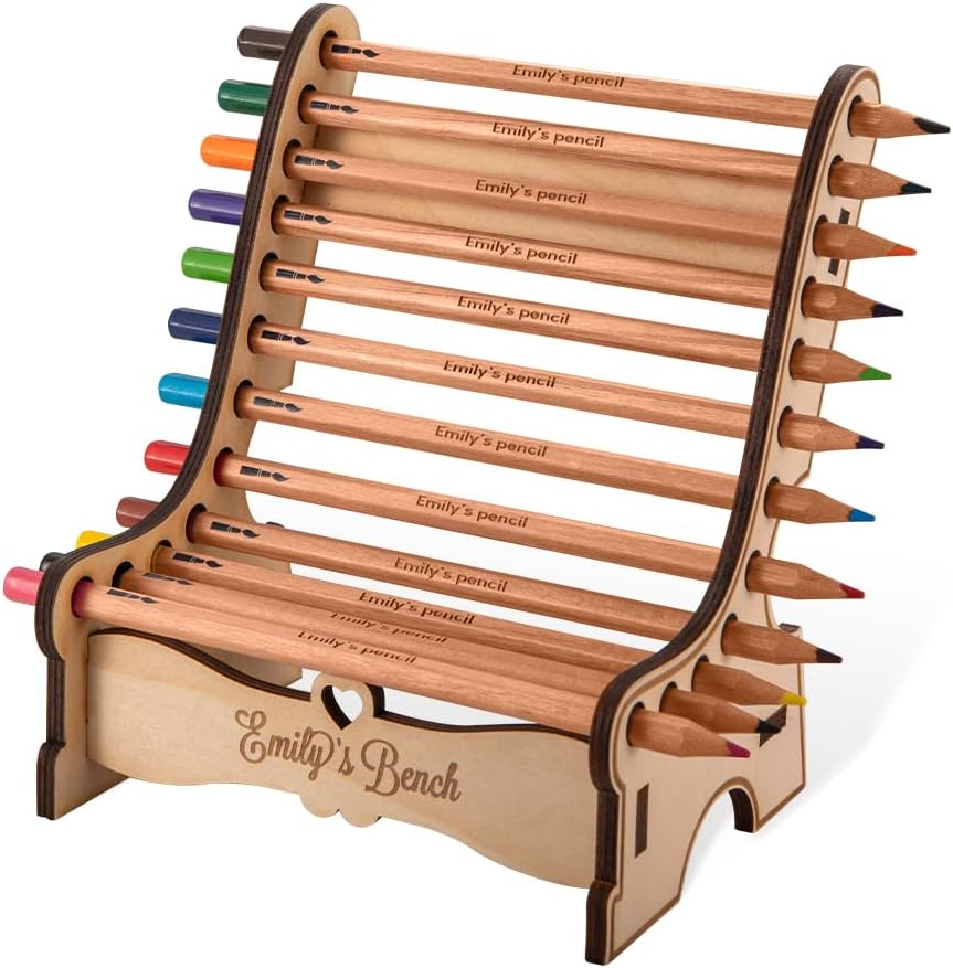 Desk Name Plate Personalized Name 12 Coloring Pencils Bench Name Plate For Desk Custom Teacher Desk Name Plate Student Painting Home Room Decor Gifts For Son Daughter
