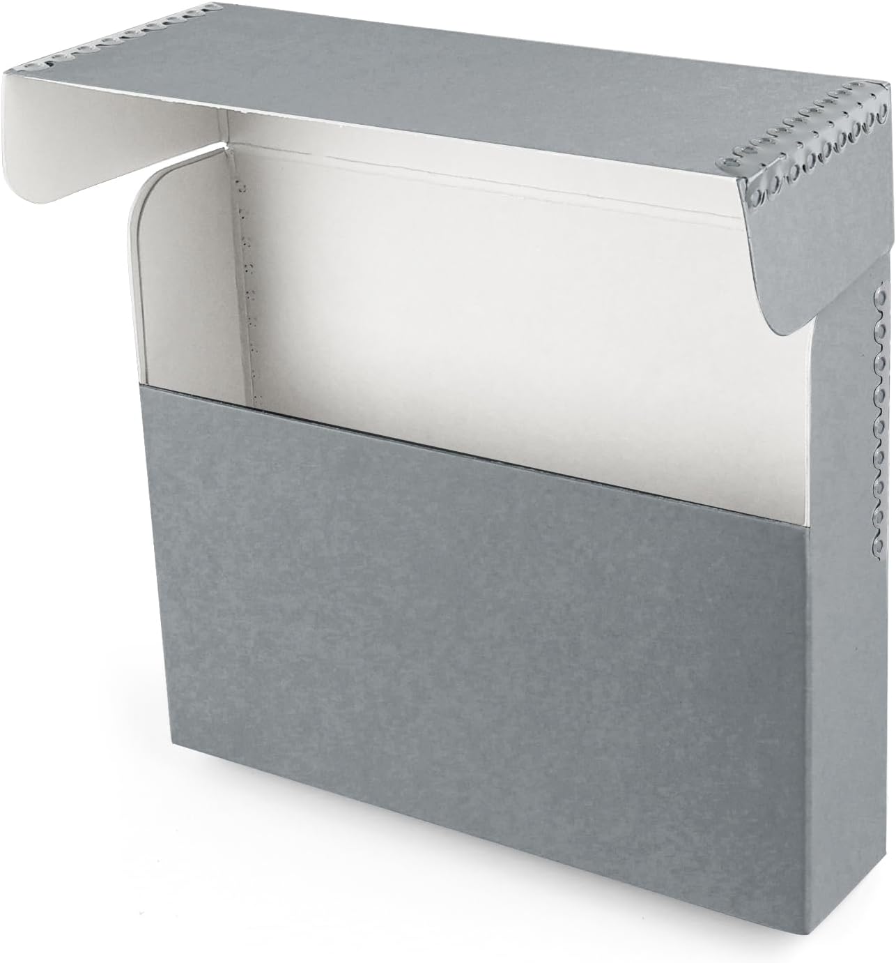 Lineco Archival Document Storage Box with Metal Edge, Acid-Free Gray Boxboard, Organize and Store Files, Prints, Photos, Legal-Sized Case 15.5" x 10.5" x 2.5" Wide, Pack of 2