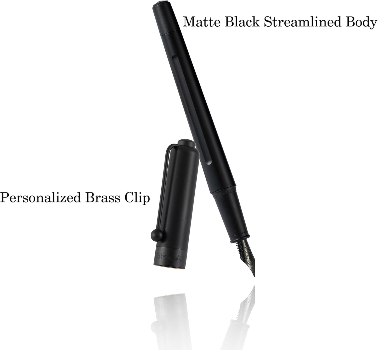 Luxury Matte Black Forest Fountain Pen Set,Titanium Black Extra Fine and Medium Nibs,Includes 2 Ink Converters,10 Ink Cartridges,15ml ink，Premium Gift Case for Calligraphy (Fine Nib)