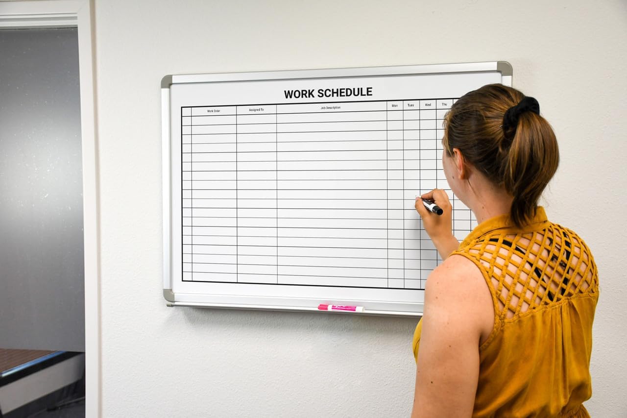 Work Schedule Whiteboard 36" x 24"