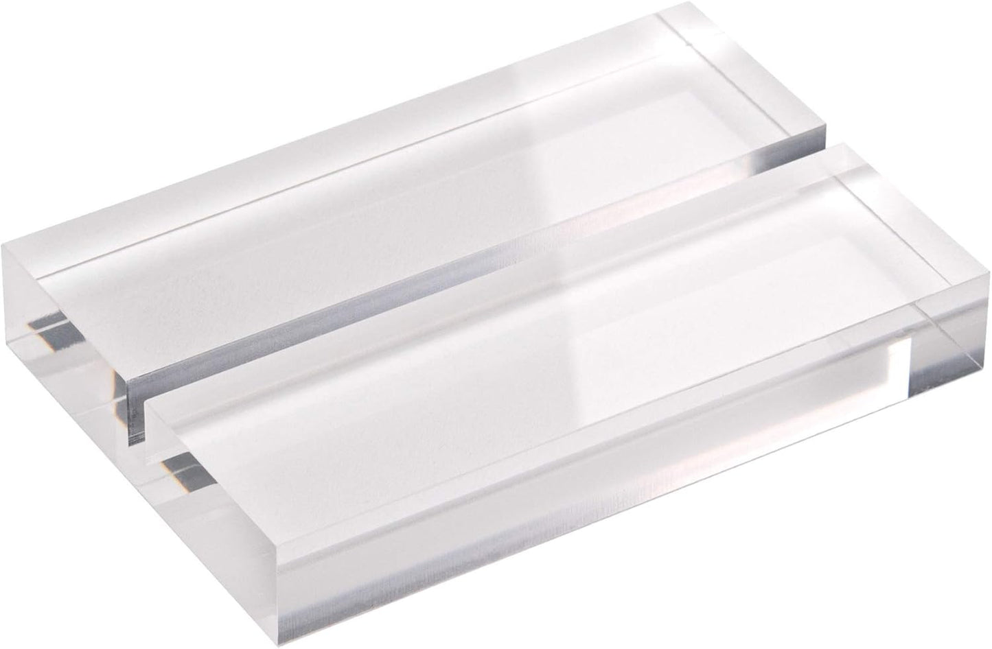 TUR Party Supplies 15 Pack 3" Large Clear Acrylic Sign Holders | Wedding Sign Holders |Table Numbers Display Stands | Acrylic Place Card Slot Stand - Acrylic Sign