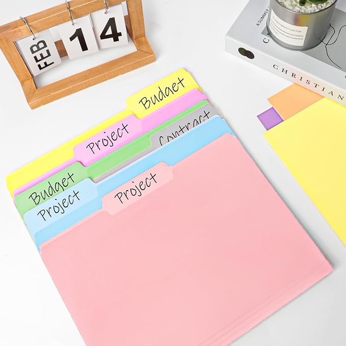 240 Pack File Folders, 1/3 Cut Tab Colored File Folders Letter Size 8.5 x 11 - Image 2