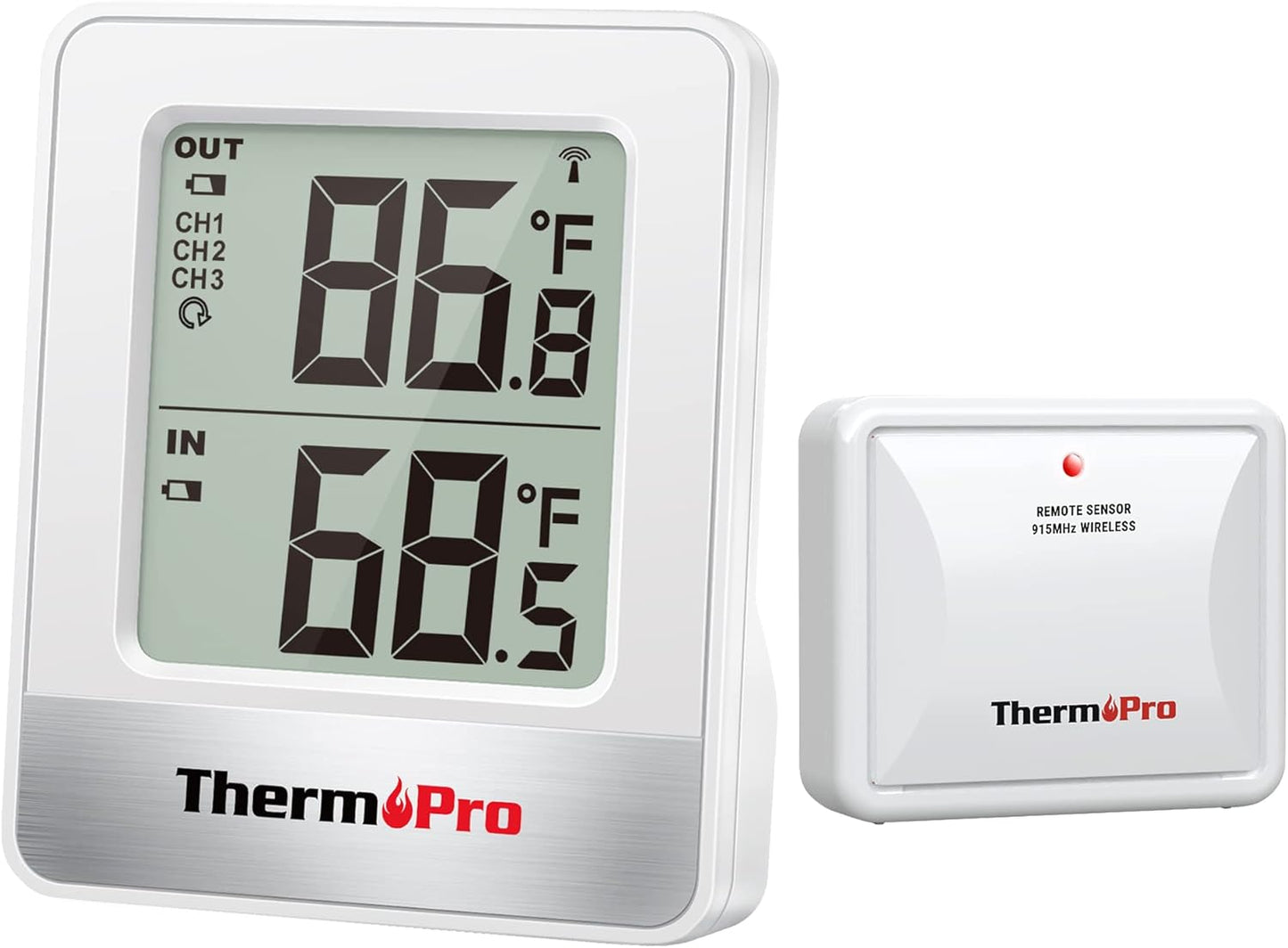 ThermoPro Indoor Outdoor Thermometer Wireless 500FT, Outside Greenhouse Thermometer with Temperature Sensor, Outdoor Thermometers for Patio Reptile House Home Baby Room Temperature Monitor