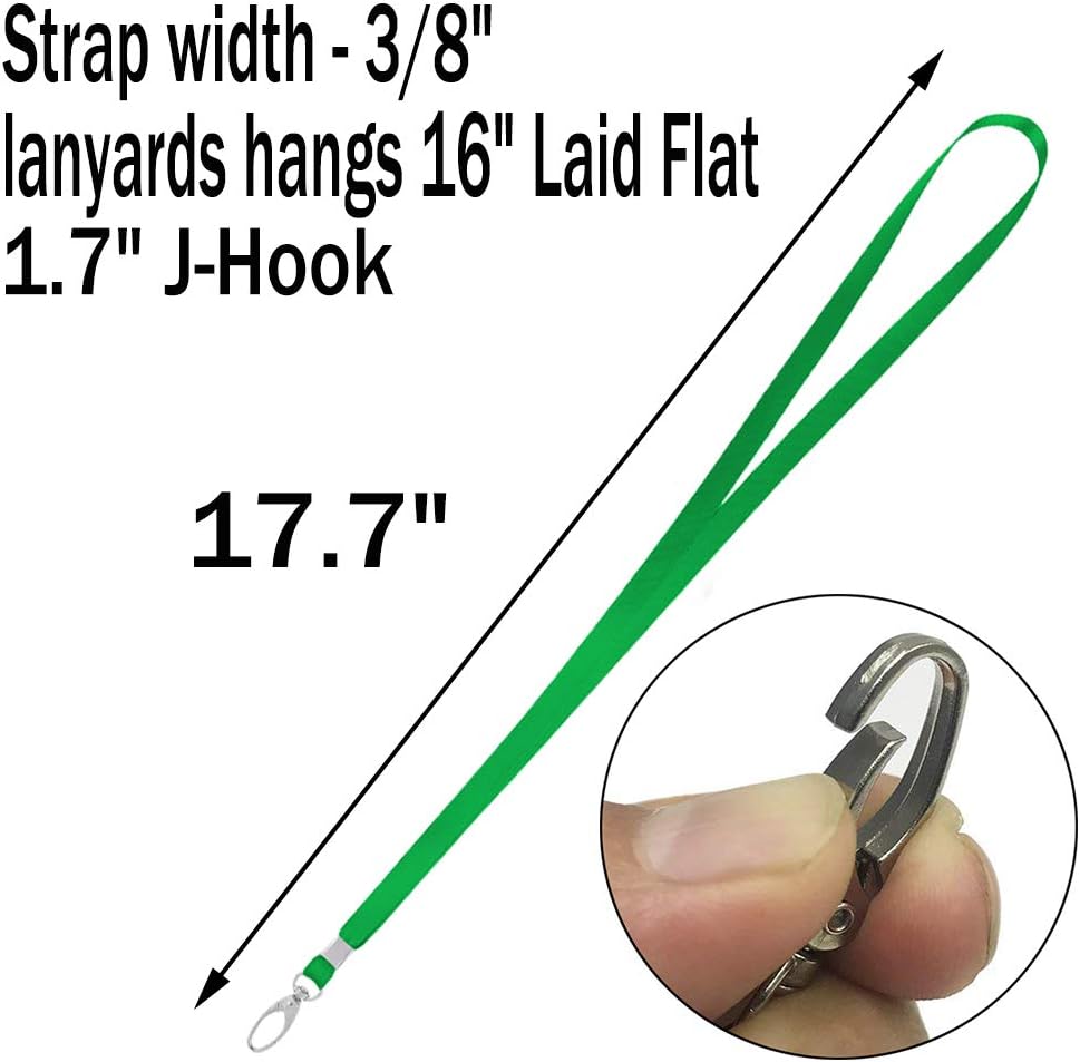 50 Pcs Lanyards Green Lanyard for Id Badges Nylon Lanyard Bulk Clip Swivel Hook for Office Id Badges Key Chains