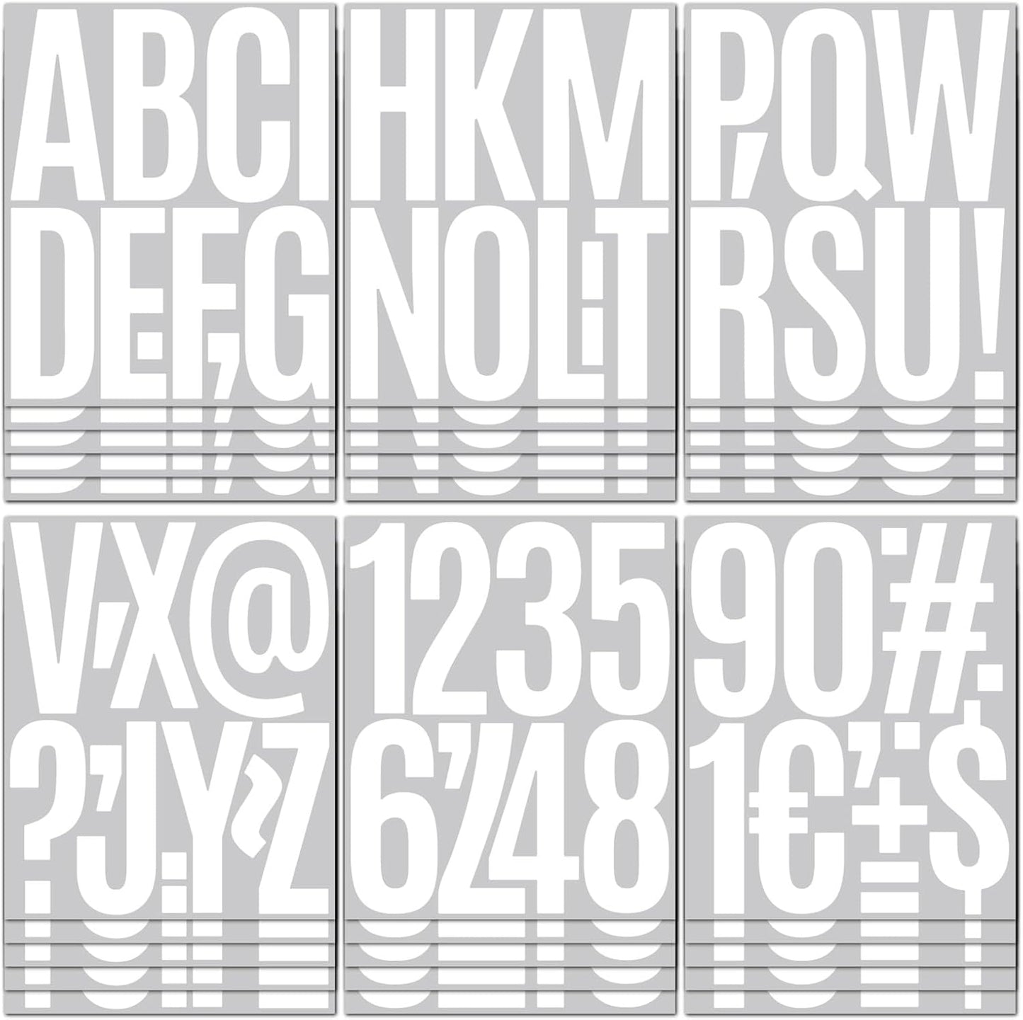 305 Pcs Waterproof 5" Vinyl Alphabet & Number Stickers - Self-Adhesive for Mailboxes, Windows, Doors, Signs, Vehicles, and More (White, 5 Inch)