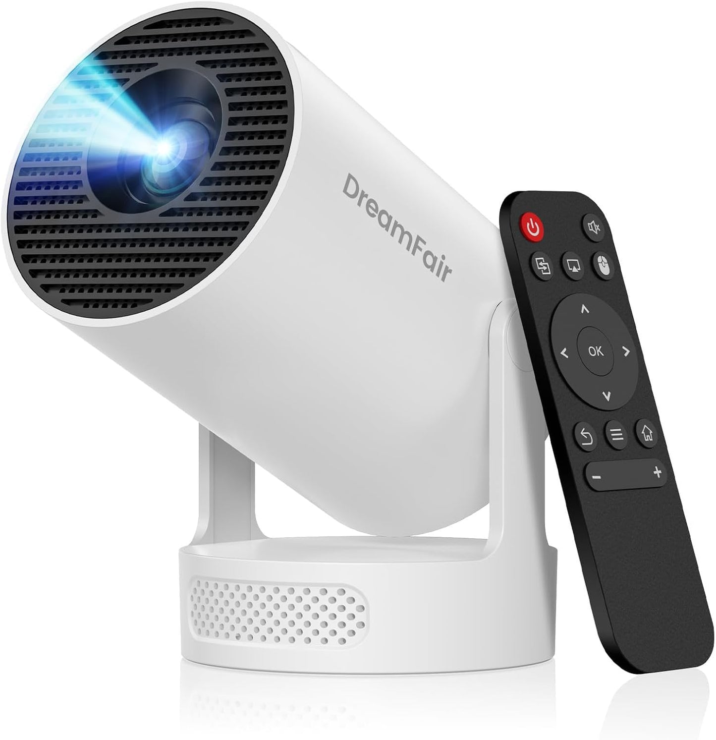 Mini Projector with WiFi and Bluetooth | 4K 1080P 170 ANSI Auto Keystone Correction | 210° Rotatable Portable Projector | 25"-110" Screen Video Projector for Smartphone/Laptop/PC HY300Ultra