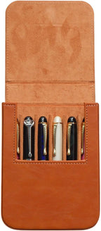 Leather 6 Fountain Pen/Pencil Tray Case, Magnetic Closure - Image 8