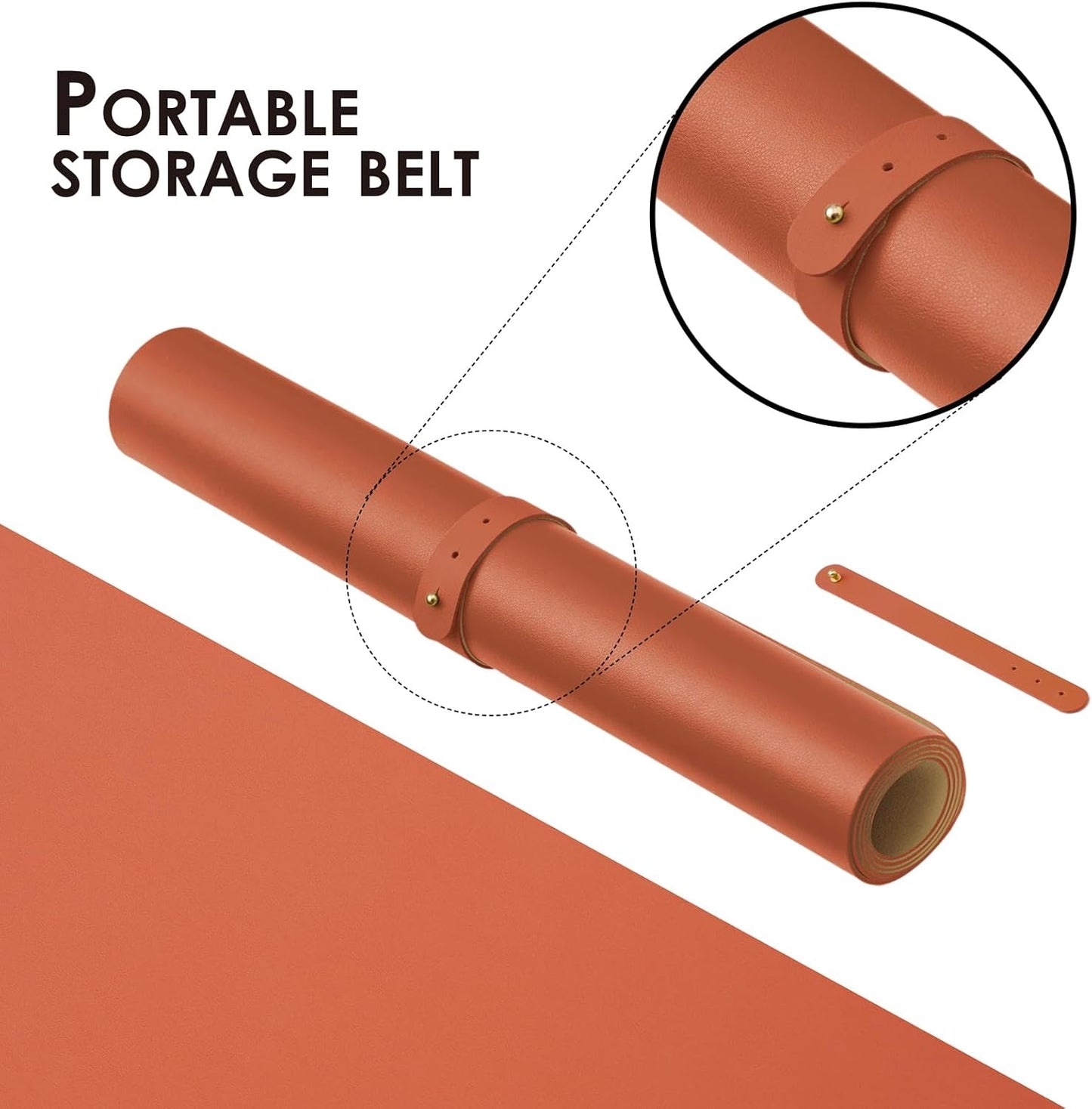 Leather Desk Mat - Non-Slip PU Desk Pad for Office and Home - Desk Organization and Accessories - Ideal for Large Mouse Pad and Desk Mats on Top of Desks (Orange,31.5"x 15.7")