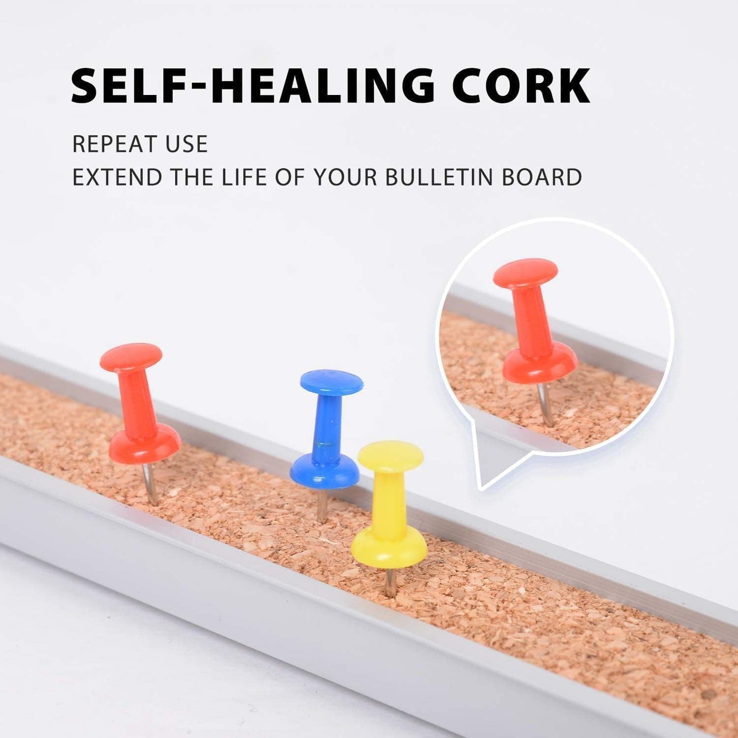 Corksidol Bulletin Bar Strip, Cork Board, Cork Strips, 48" x 1", Classroom, Office, Walls, Cubicle, Aluminum Frame,5 Pack, Silver