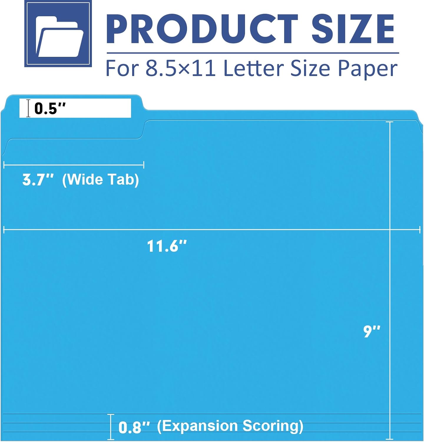 File Folder, PANDRI 220 Pack Colored File Folder, 1/3 Cut Tabs, Letter Size, Assorted 6 Colors Filing Folder for Office School Business