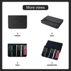 PU Leather 12 Fountain Pen/Pencil Tray Case Organizer, Fashion Design, Magnetic - Image 5