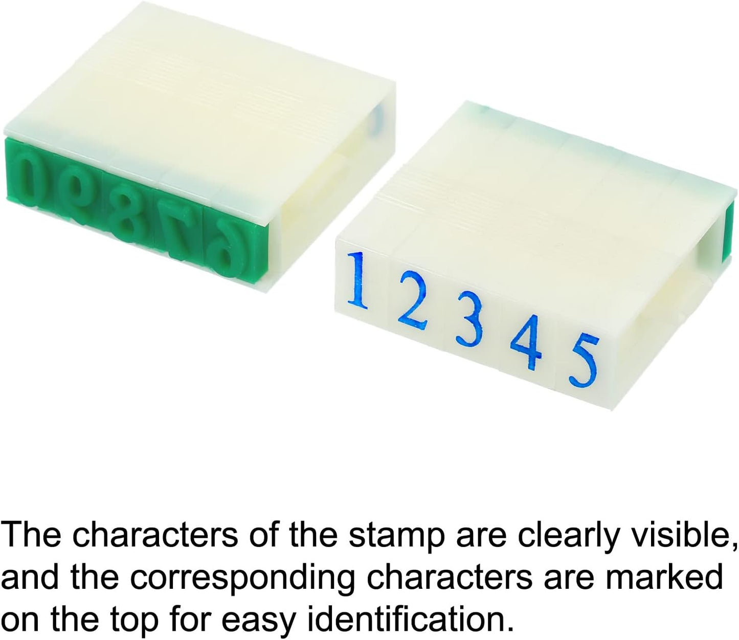 PATIKIL Detachable Number Stamp, 9mm Plastic 9 Digits Font Size 3 Numeral 0-9 Combination Set for Card Tag Scrapbook Craft Making Teaching