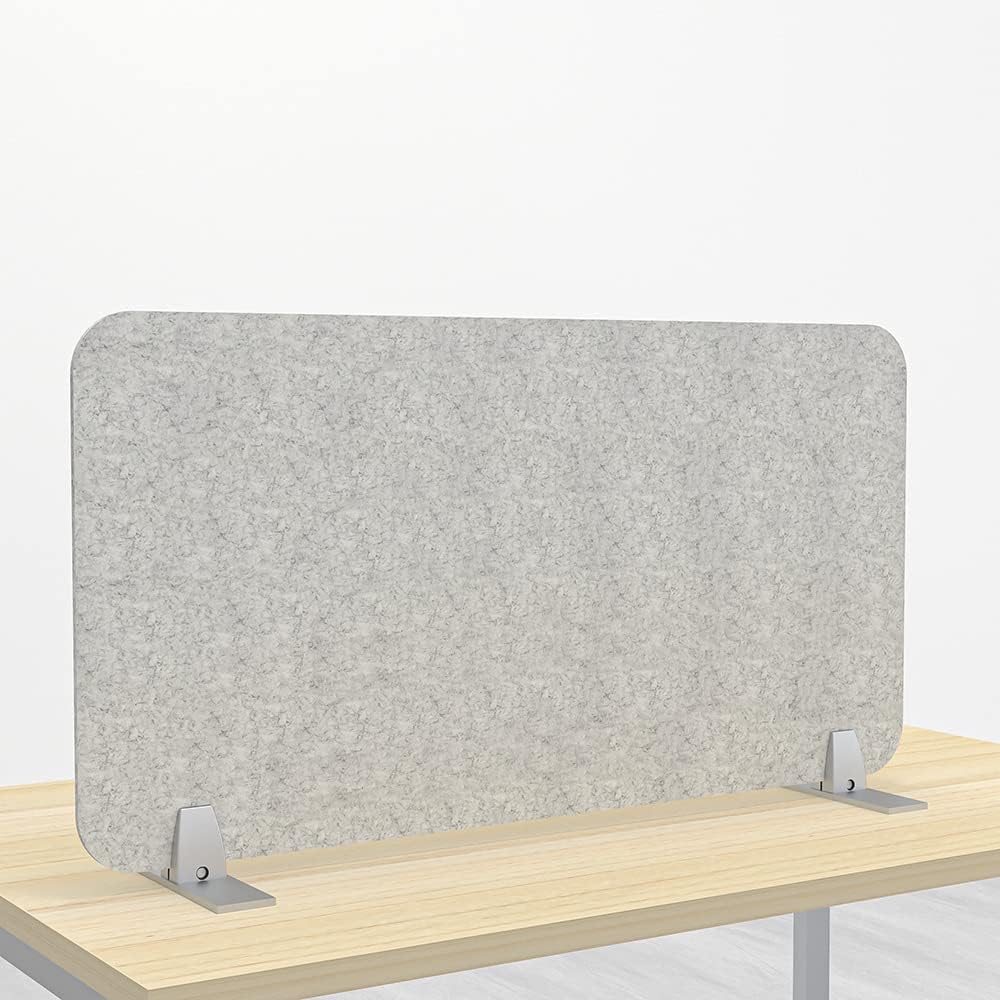 Freestanding Acoustic Desk Divider with Mount | Eco-Friendly Privacy Screen Panel | Noise Reducing Desk Partition | Tackboard Option & Easy to Install | Made from Recycled Plastic | Blue - 18" X 35"