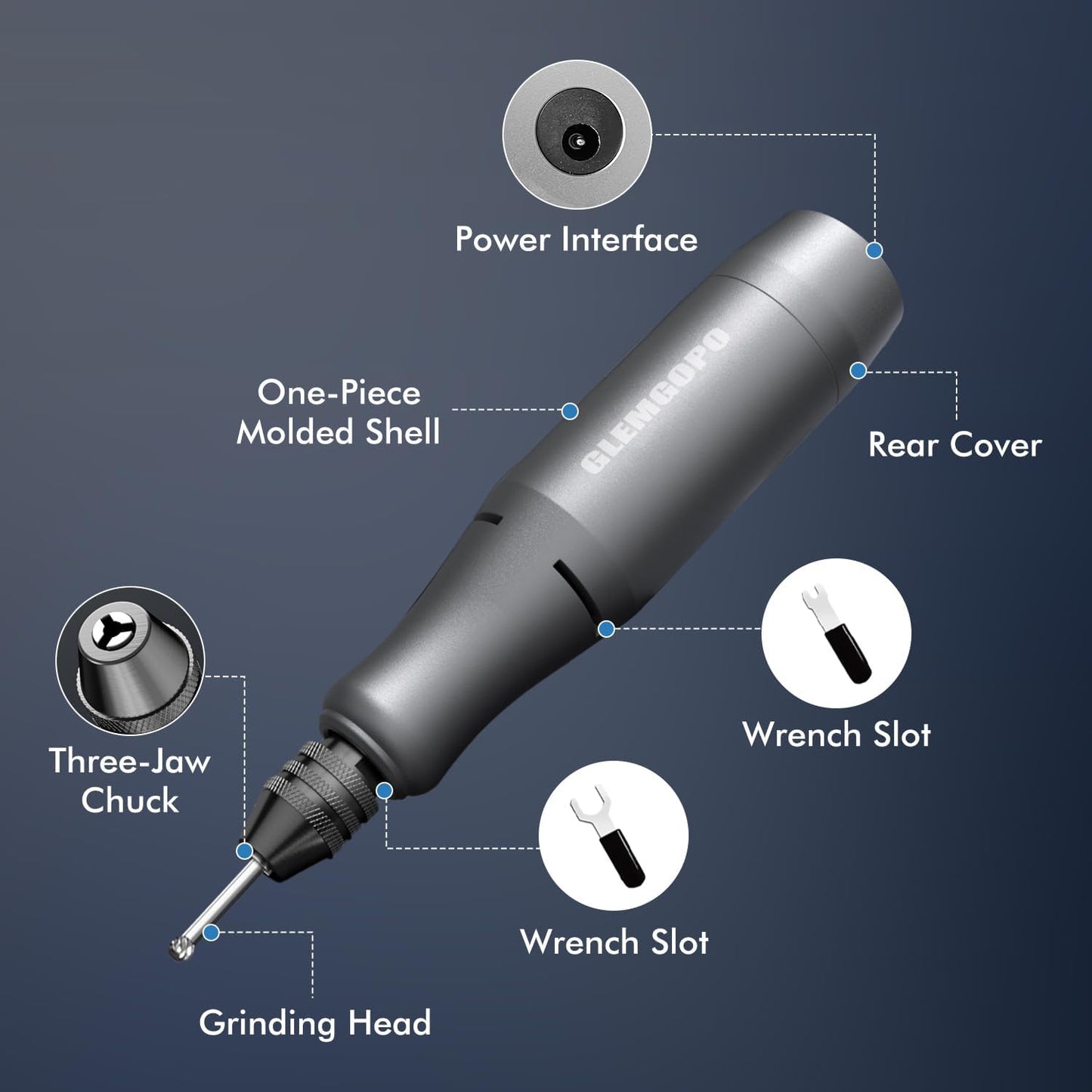 Mini Rotary Tool Kit with Copper Core Motor & 86 Accessories, Variable Speed 0-18,000 RPM, 3-24V Regulated Power for Engraving, Sanding, Polishing, Drilling, DIY Crafts