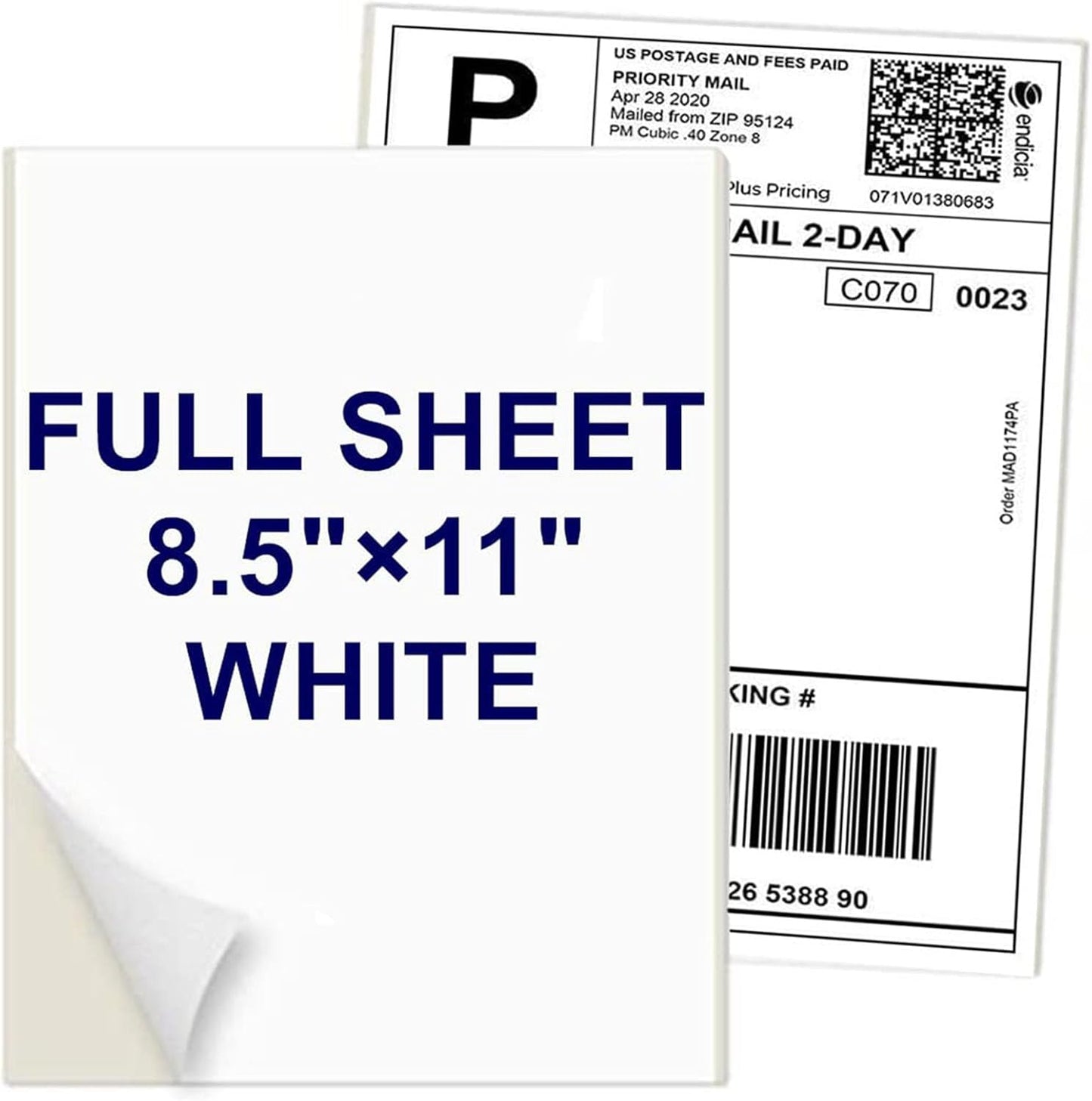 Coopaty Full Sheet Address Labels for Laser/Inkjet Printers, White, 8.5" x 11" Shipping Label, 10000 Labels