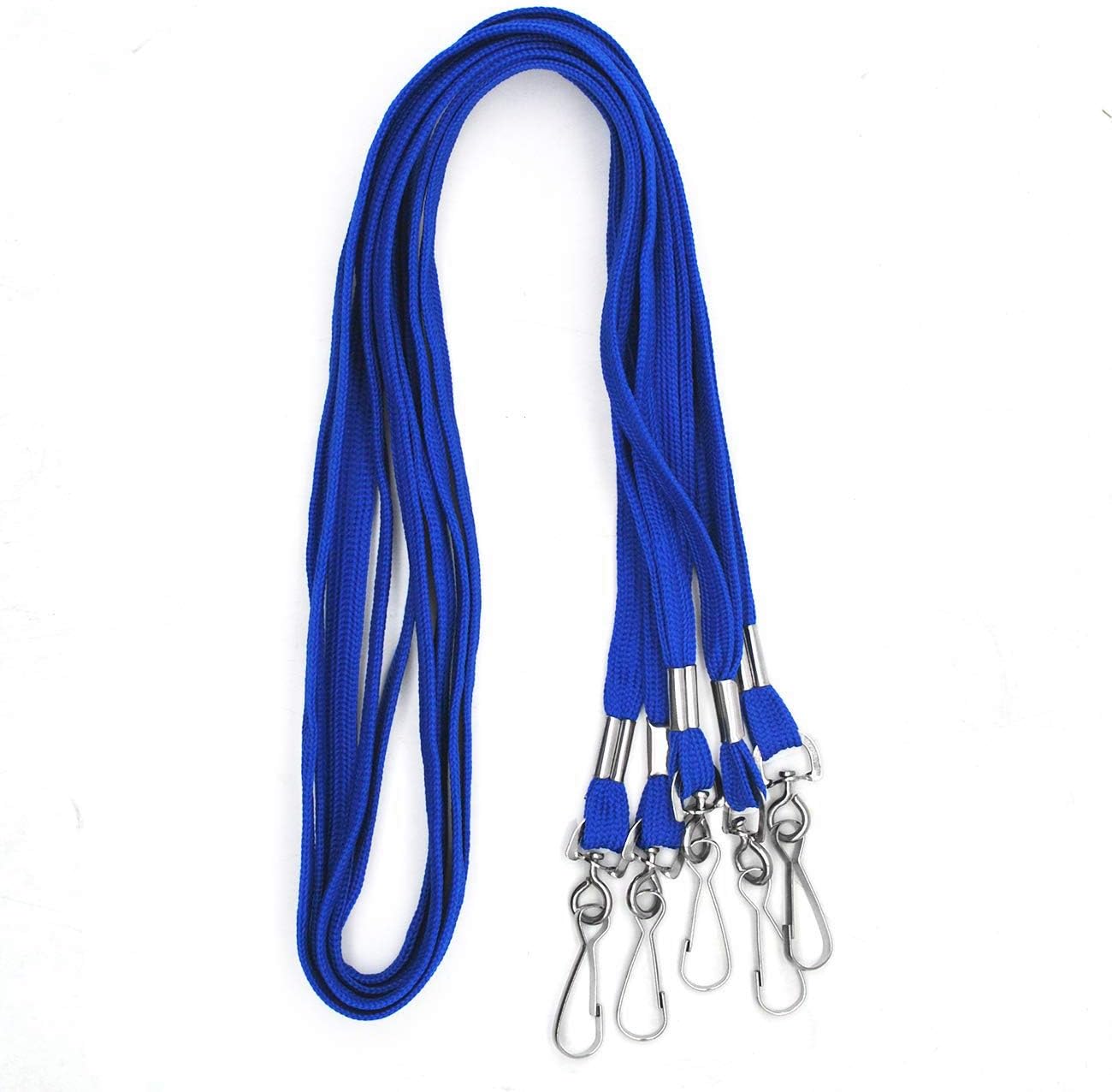 Beebel Lanyards 100 Pack Blue Lanyards with Swivel Hook Clips for ID Name Badge Holder