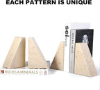 Karibiber Marble Bookends for Heavy Books, Decorative Book Ends for Shelves - Image 7