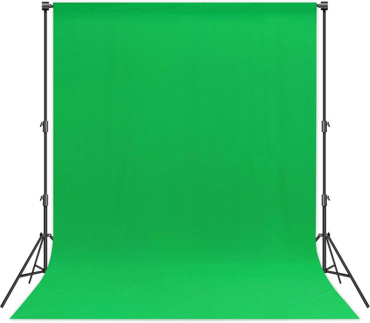 8 x12 FT Green Screen Backdrop -Polyester Fabric for Video Streaming, Portrait Photoshoot, Wall Mounted, Parties and Small Events