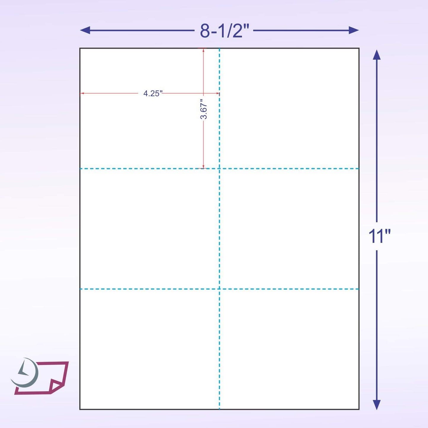 NextDayLabels - Laser Printer Blank Perforated Cards 6 up per Page, for School Registration, Flower Delivery, Wedding Response RSVP, Trip Tickets, ETC. (300 White Cards)
