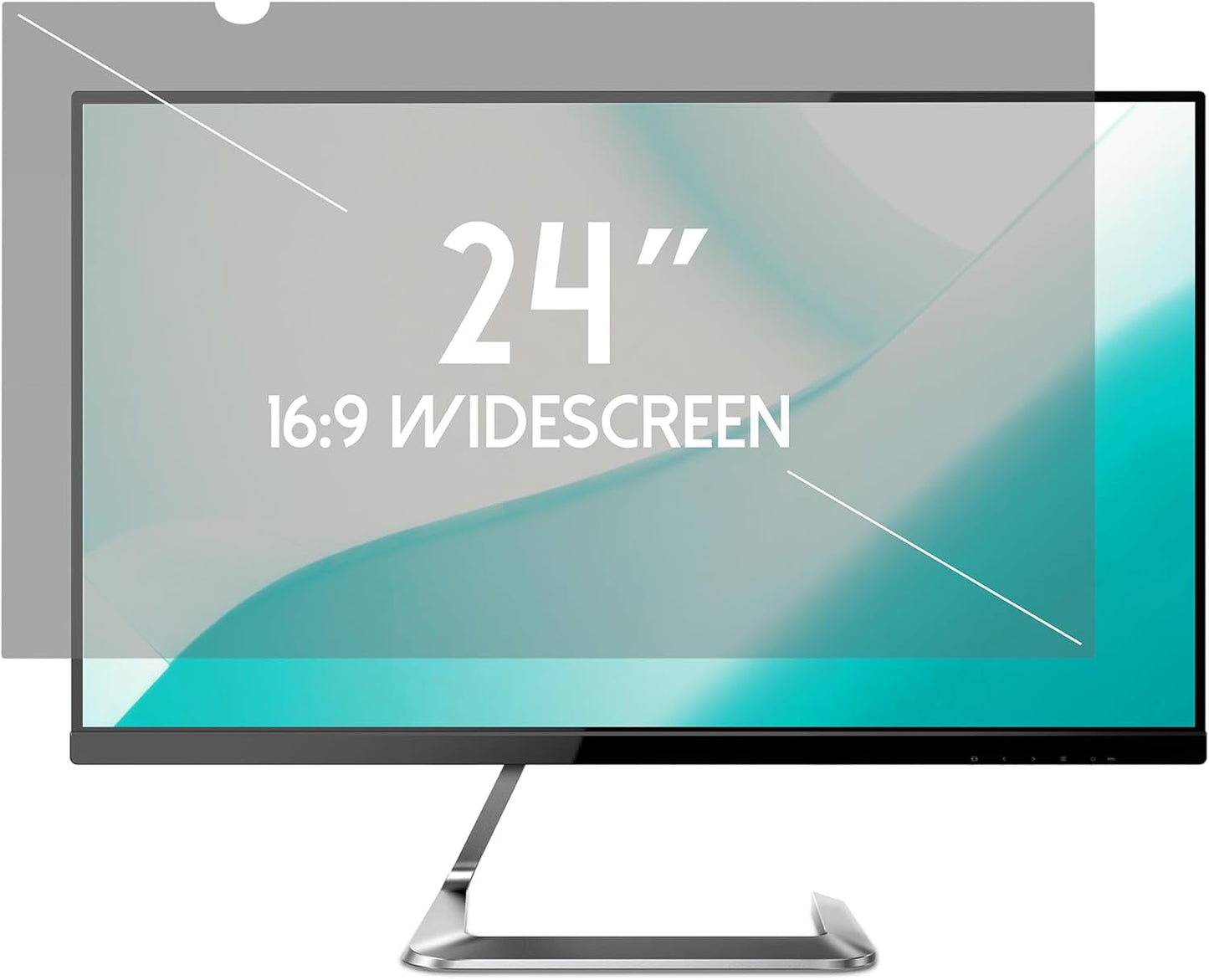 24 Inch Desktop Privacy Screen Shield for 16:9 Wide Monitor - Anti Glare Computer Privacy Screen Cover | Blue Light Blocking Screen Protector | Scratch Resistant UV Filter | Attachment Type