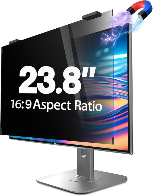 Magnetic Computer Privacy Screen 23.8 inch, Hanging Privacy Screen for Computer Monitor for 16:9 Frameless Monitor, Acrylic Eye Protection Anti Glare Blue Light Computer Screen Privacy Filter