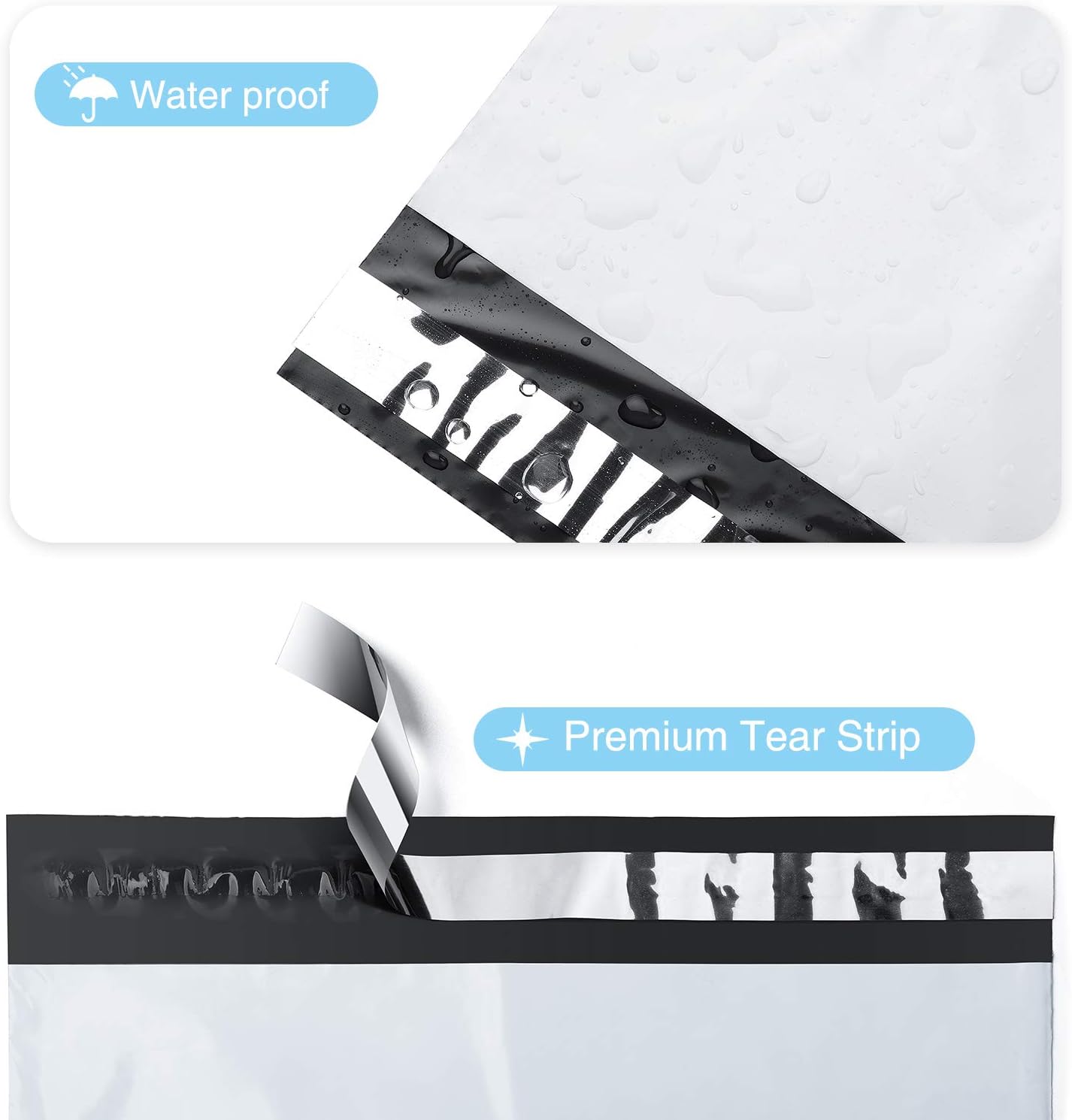 Fuxury Large Poly Mailers 24x24 Inch 100 Pcs, Waterproof Shipping Bags for Clothing, Strong Adhesive Shipping Envelopes for Small Business Suppliers, Self Seal Mailers Poly Bags Mailing Bags White