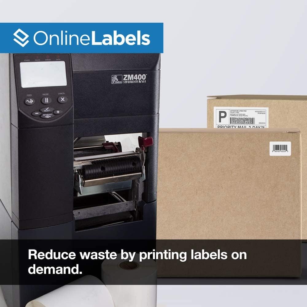 2 x 1 Labels for Thermal Transfer Printers - 1 Inch Core - Permanent Adhesive - Barcode, Inventory, Address Labels - 33,000 Labels, 24 Roll - Online Labels