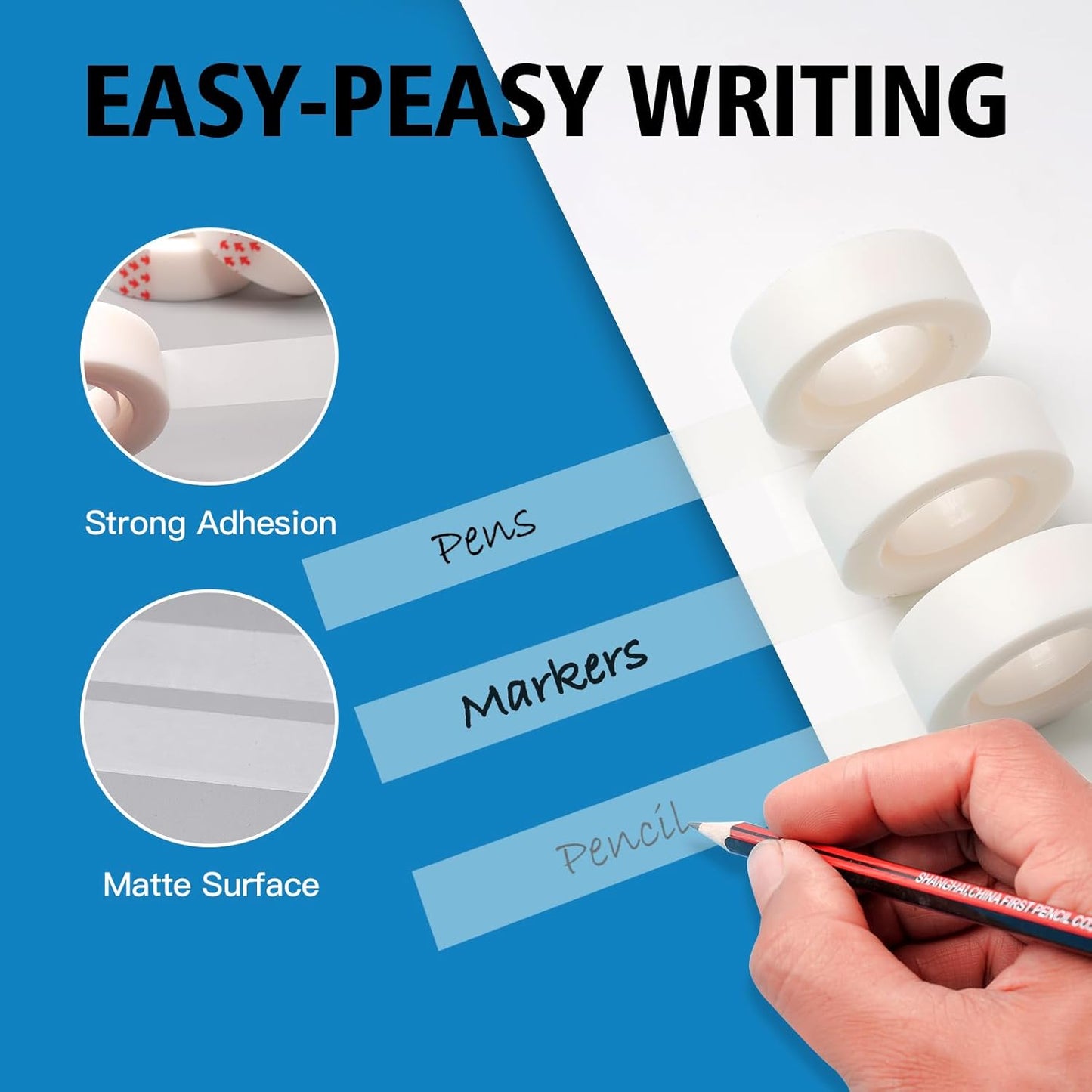 FeFu 16 Rolls Invisible Tape Refills 3/4 Inch X 1000 in, Translucent Tape for Dispenser Refill 1 Inch Core Easy Tear