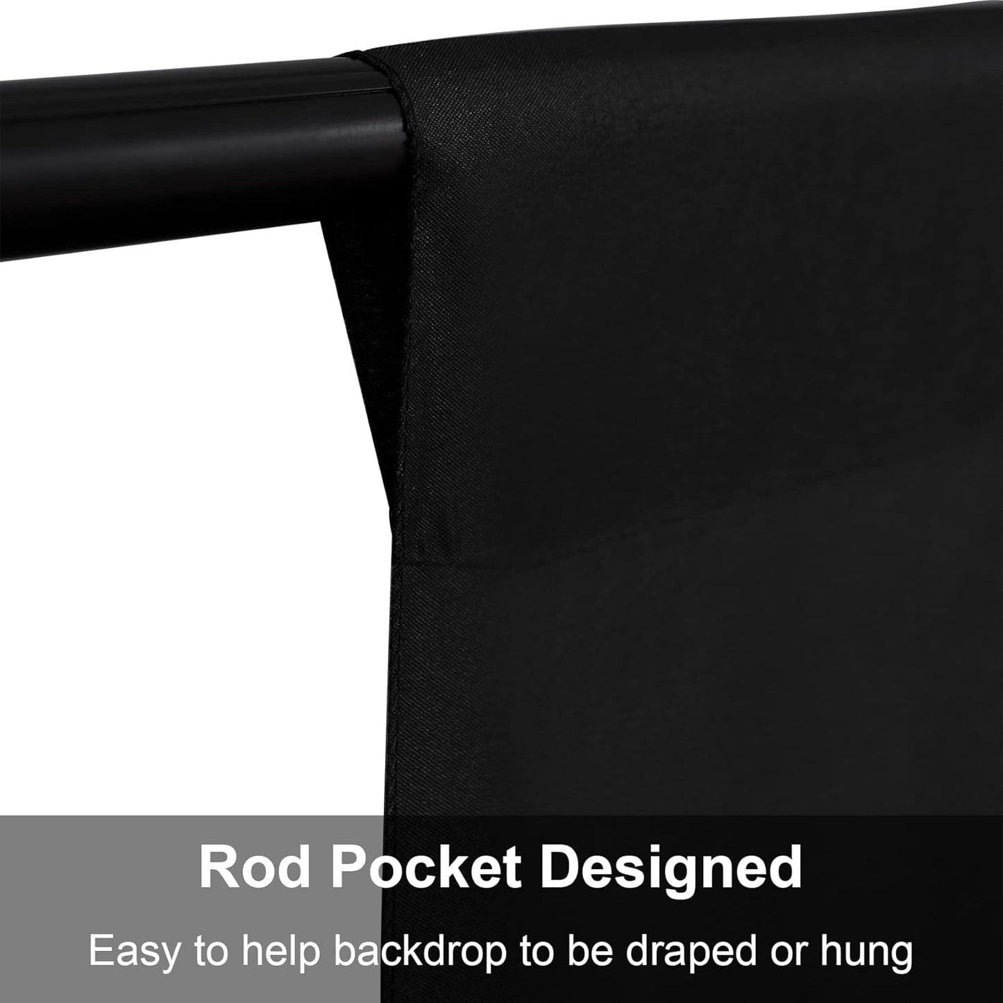 Joccun 5X7FT Black Backdrop Background for Photography,Polyester Backdrop Curtain Background Screen for Photography,Photoshoot,Video Recording,Studio(5X7ft,Black)
