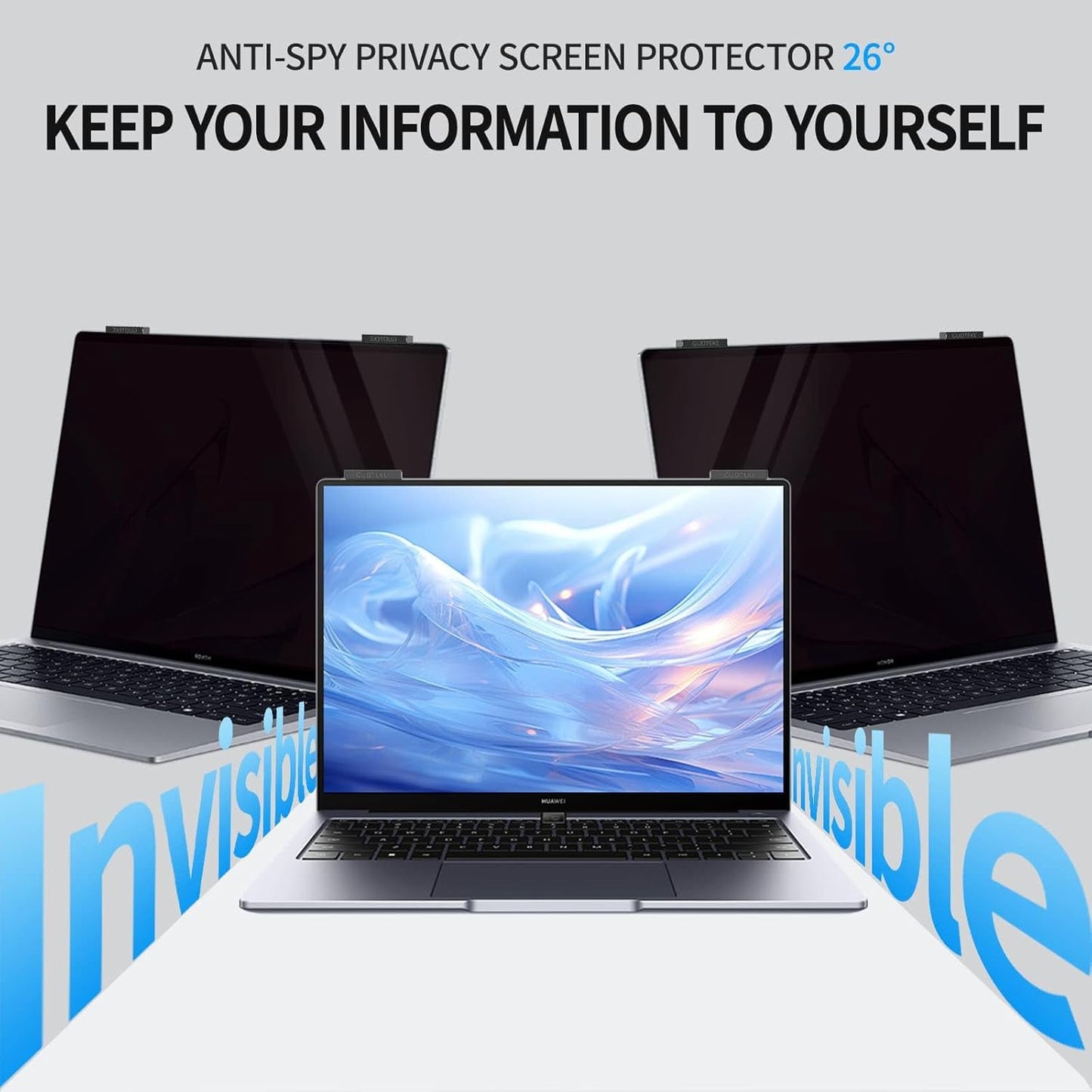Laptop Privacy Screen 13.3 inch, 9H Hanging Privacy Screen for Laptop for 16:9, Acrylic HD Eye Protection Anti Glare Blue Light Laptop Screen Privacy Filter
