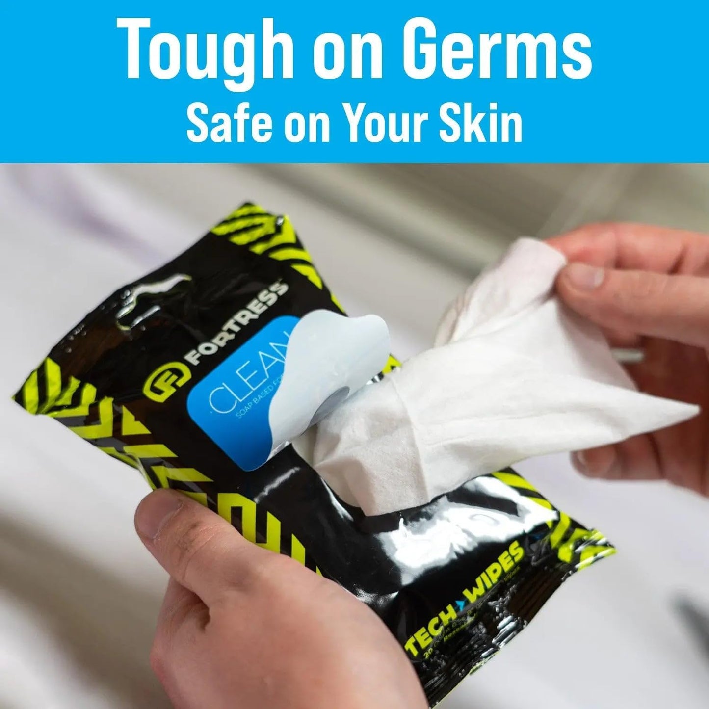 Fortress Electronic Wipes With Microfiber Cloth (25 ct, Pack of 64) To-Go Tech Wipes for Screens, Phones, Keyboards, TV Monitors, Computer Screens, and More [Travel Size] Skin-Safe