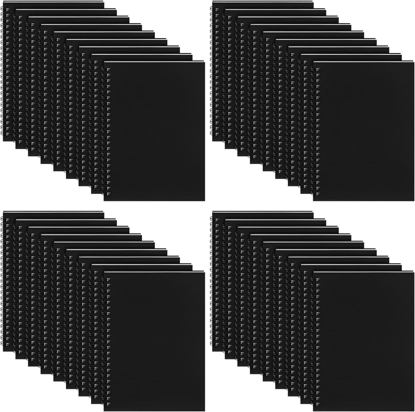 Yahenda Spiral Notebook Bulk A5 Journal Lined 8.3'' x 5.5'' Writing Composition Paper Small Notepad Subject Notebook for Students Office Business Back to School Supplies(Black,36 Pcs)
