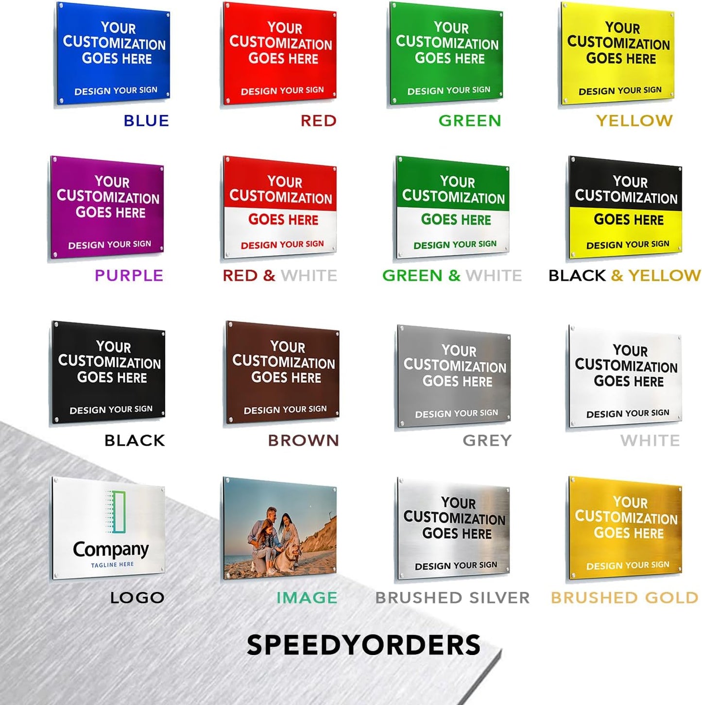 SPEEDYORDERS Custom Outdoor Metal Signs, Personalized Aluminum Signs, Customized Safety Signs, Metal Business Signs, Waterproof Outdoor Business Signs, White Aluminum (Black & Yellow, 7x7 In)