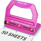 AFMAT 3 Hole Punch Heavy Duty, 9/32" Holes, 50-Sheet Hole Puncher 3 Ring by AFMAT