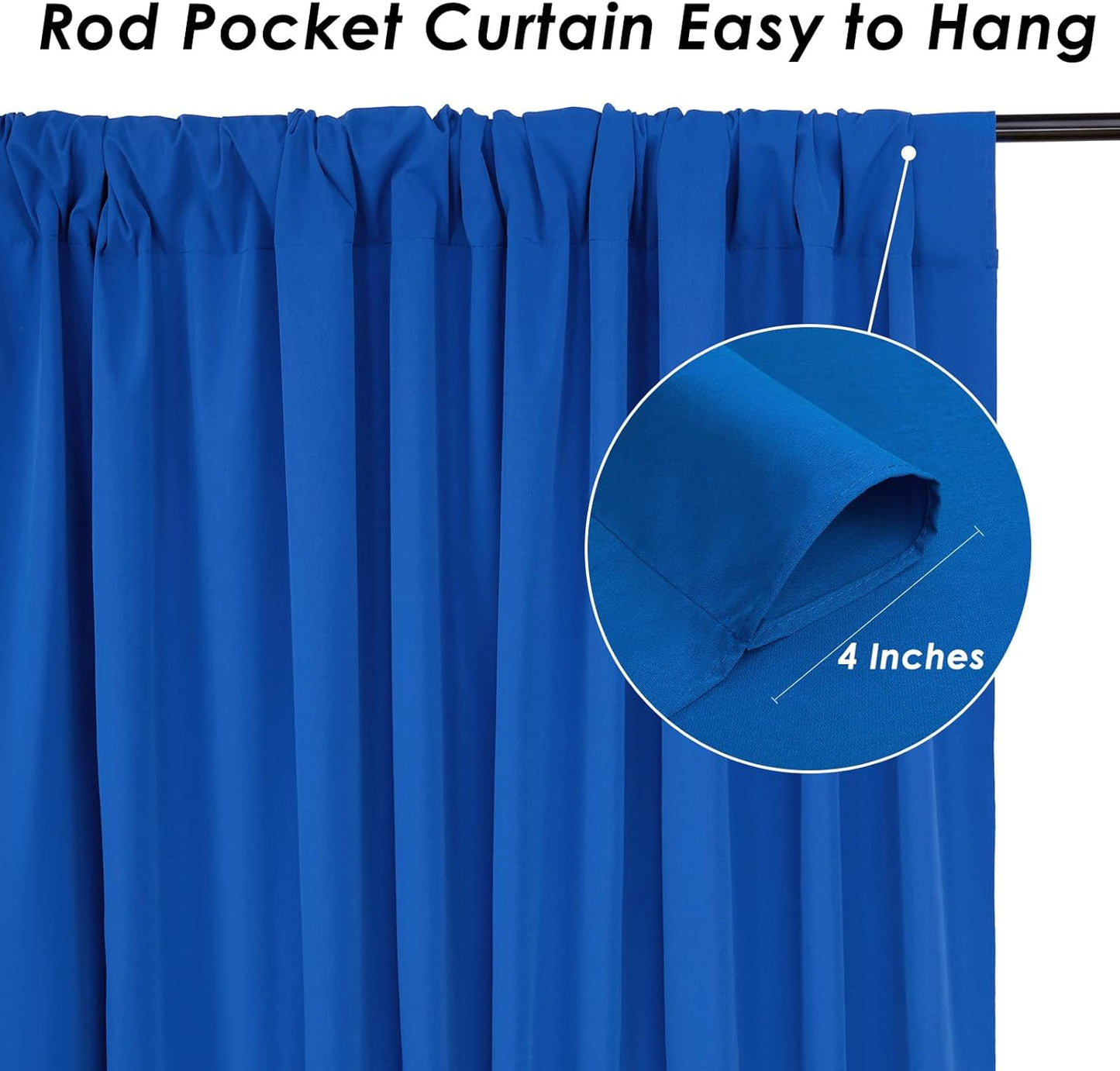 Royal Blue Backdrop Curtains 20ft x 10ft Photo Shoot Polyester Backdrop Drapes for Wedding Party Engagement Decorations