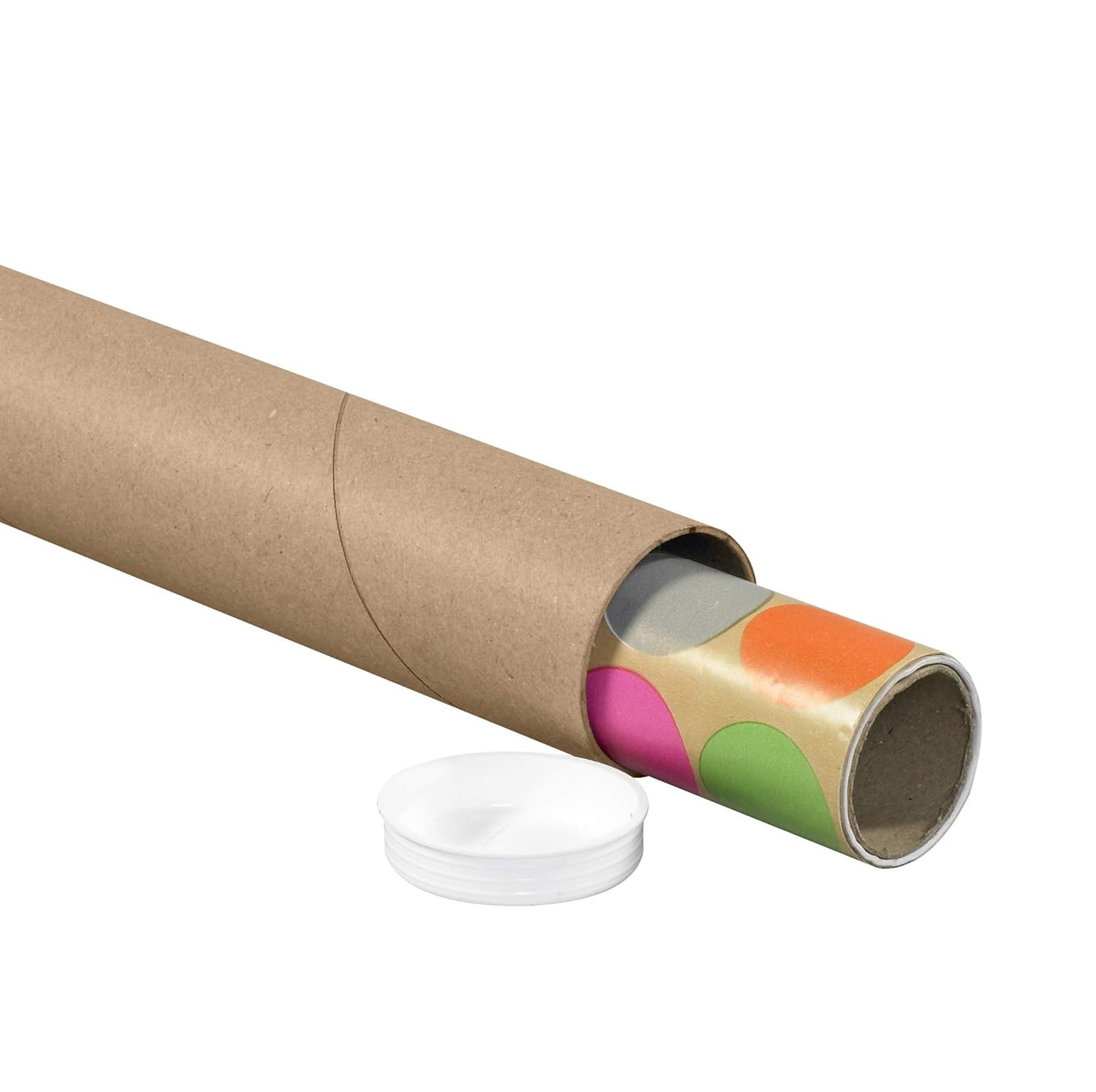 BOX USA BP2048K Mailing Tubes with Caps, 2" x 48", Kraft (Pack of 50)