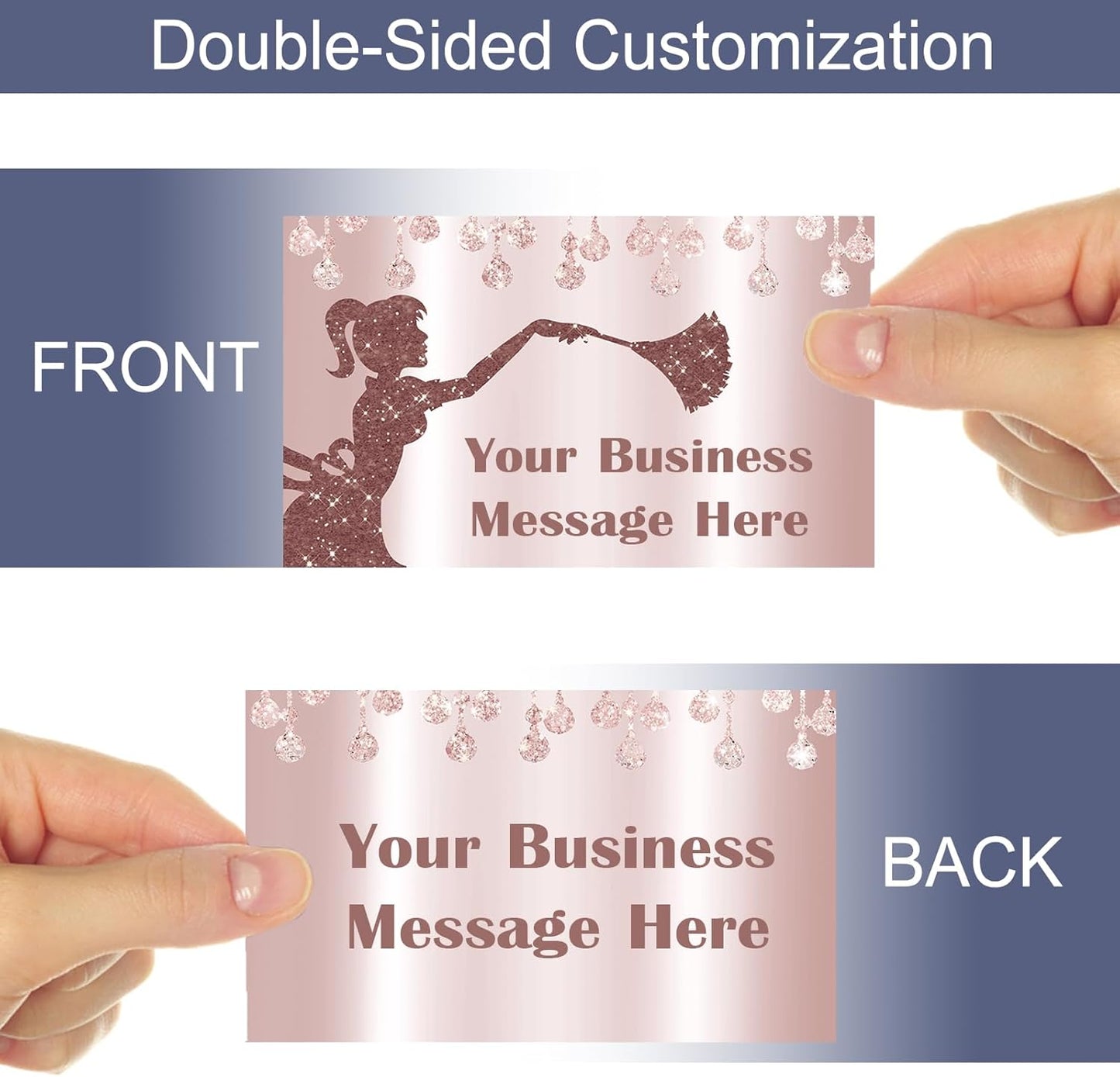 Custom Business Cards Customizable with Logo Text,Personalized Business Cards Photo Printable Cards 1000 500 200 100 Double Sided Customize Cards for Small Business Waterproof
