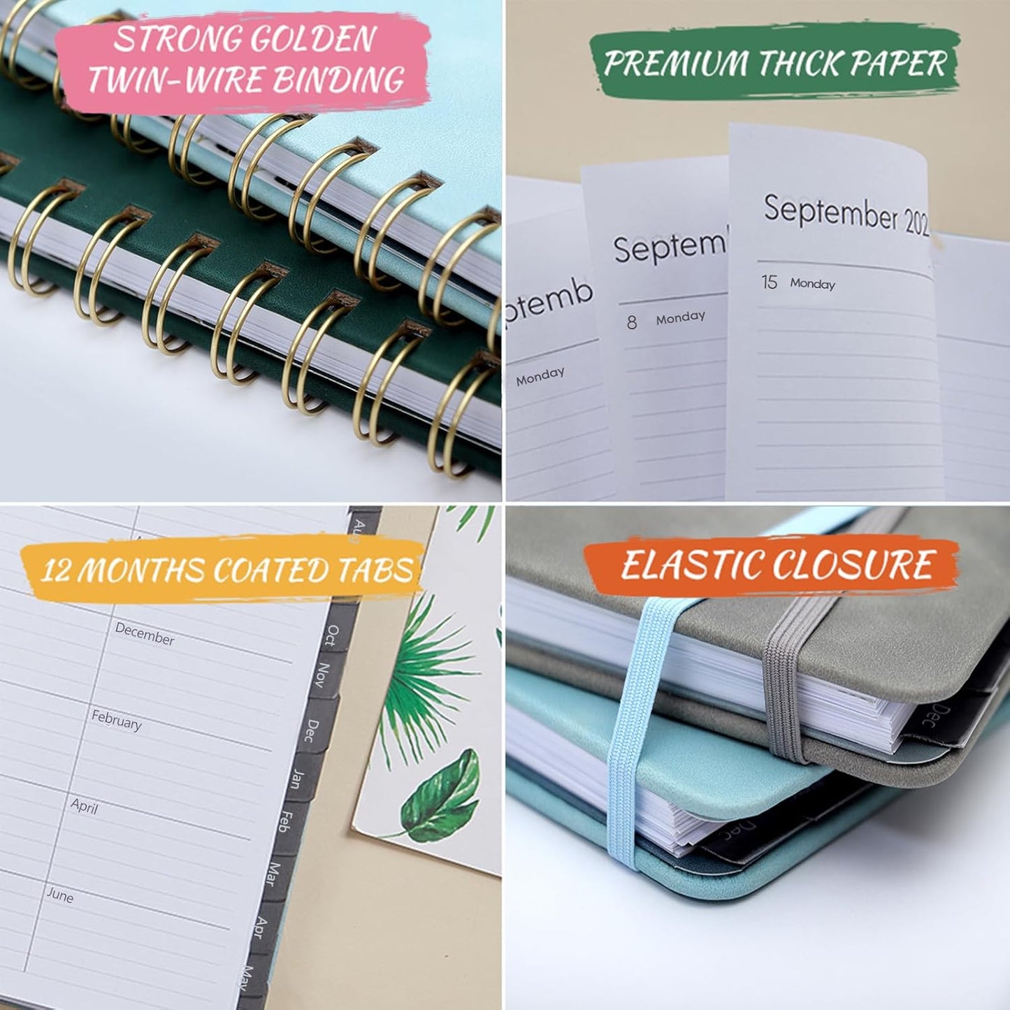 Academic Planner 2025-2026, Weekly and Monthly Calendar Planner, July 2025 - June 2026, 6.4" x 8.5", Faux Leather Cover Yearly Teacher Student Planning Agenda Book with Tabs, Pocket, Notes(Green)