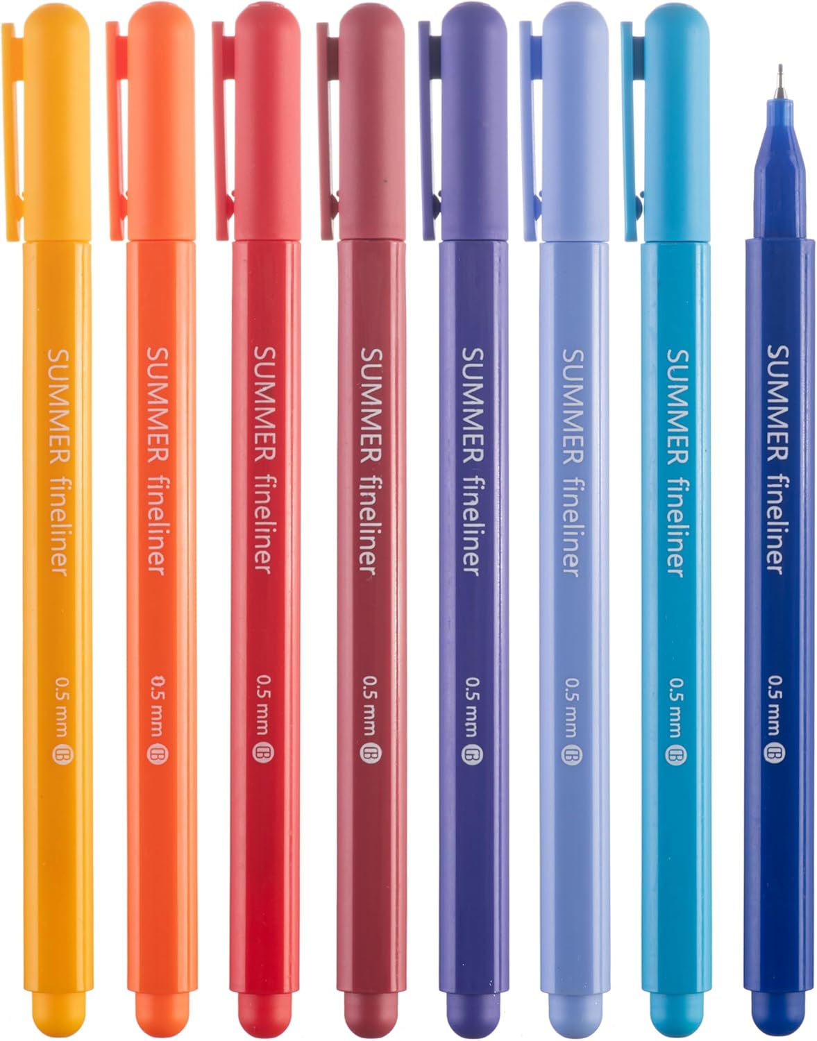 DIVERSEBEE Fine Tip Pens, 8 Bible Pens No Bleed Through, Assorted Colors, 0.5mm Fine Point Fineliner Markers for Journaling, Bible Study Journaling Supplies and Accessories (Summer)