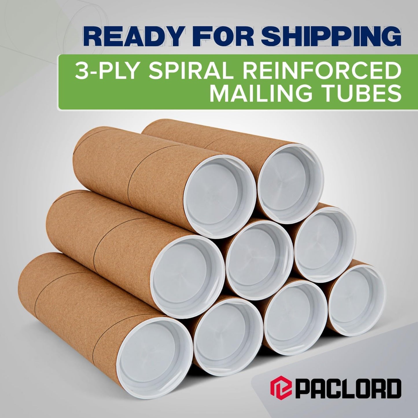 4" x 12" Reinforced Kraft Paper Mailing Tubes, Pack of 6 Tubes with 2 Caps Each – USPS Approved Poster Tube – Made in USA Cardboard Tube for Shipping and Storing Posters, Prints, Artwork, or Documents