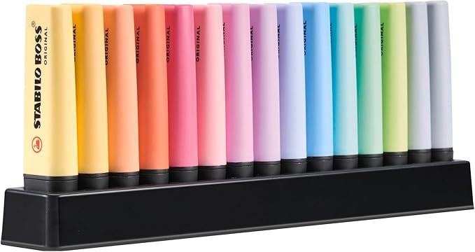 STABILO - BOSS ORIGINAL Pastel - Highlighter - Deskset of 15 - by Unknown
