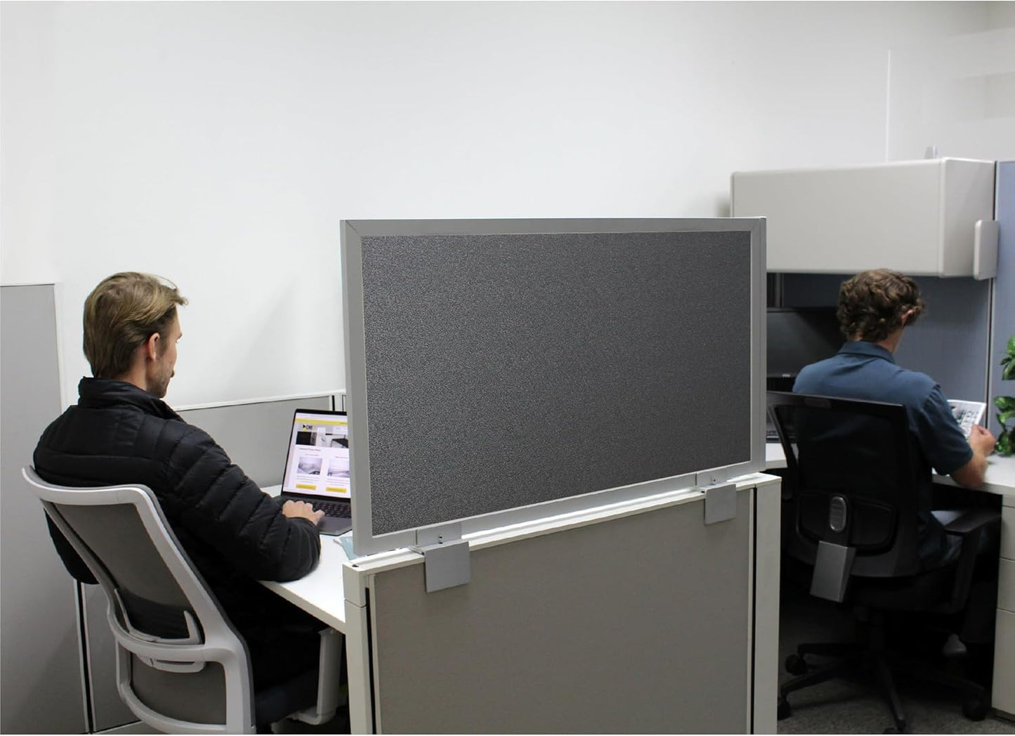 OBEX Acoustical Cubicle Privacy Screen Extender Desk Panel & Office Divider, Add Separation & Block Noise, 18" x 24", Graphite