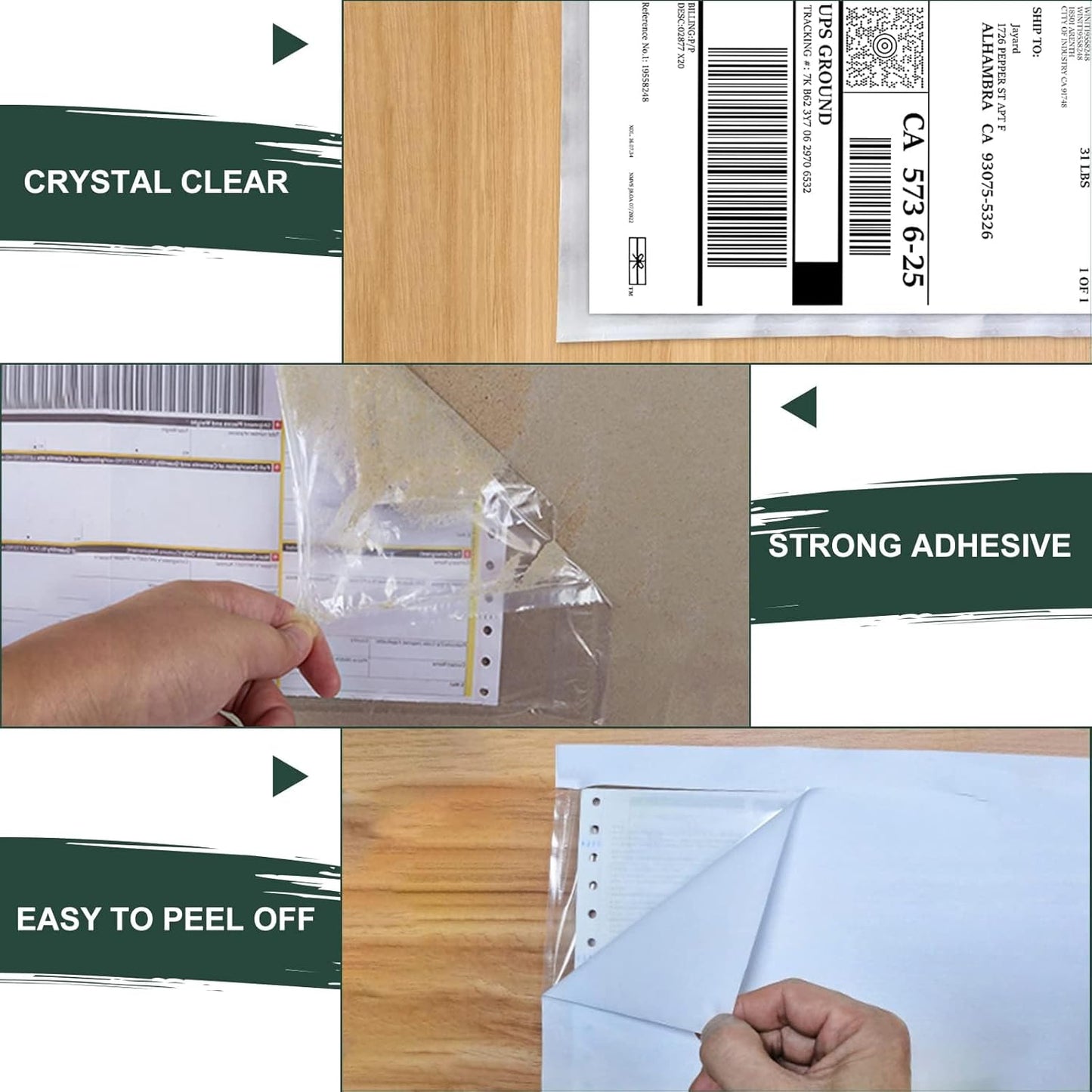 Clear Packing List Envelopes, 6''x9'' Top Loading Shipping Label Envelopes Pouches, Adhesive Shipping Label Sleeves/Mailing Pouches for Shipping (500pcs)