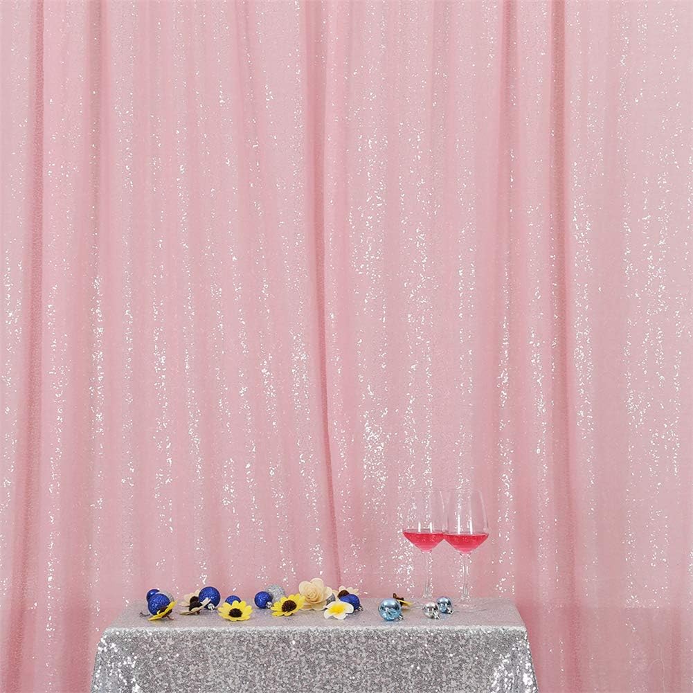 Eternal Beauty Pink Sequin Backdrop, 6x6 Ft Glitter Background Curtains for Shimmer Photography Party Wedding Birthday Back Drop Decor