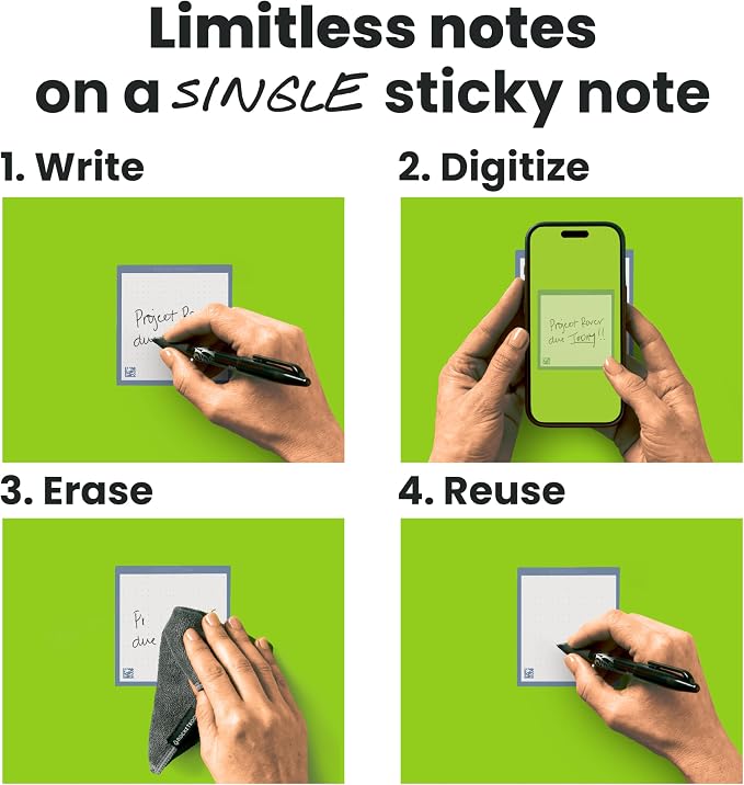 Rocketbook Reusable Sticky Notes, Restick and Reorganize Memo Pads, 16 - Image 2