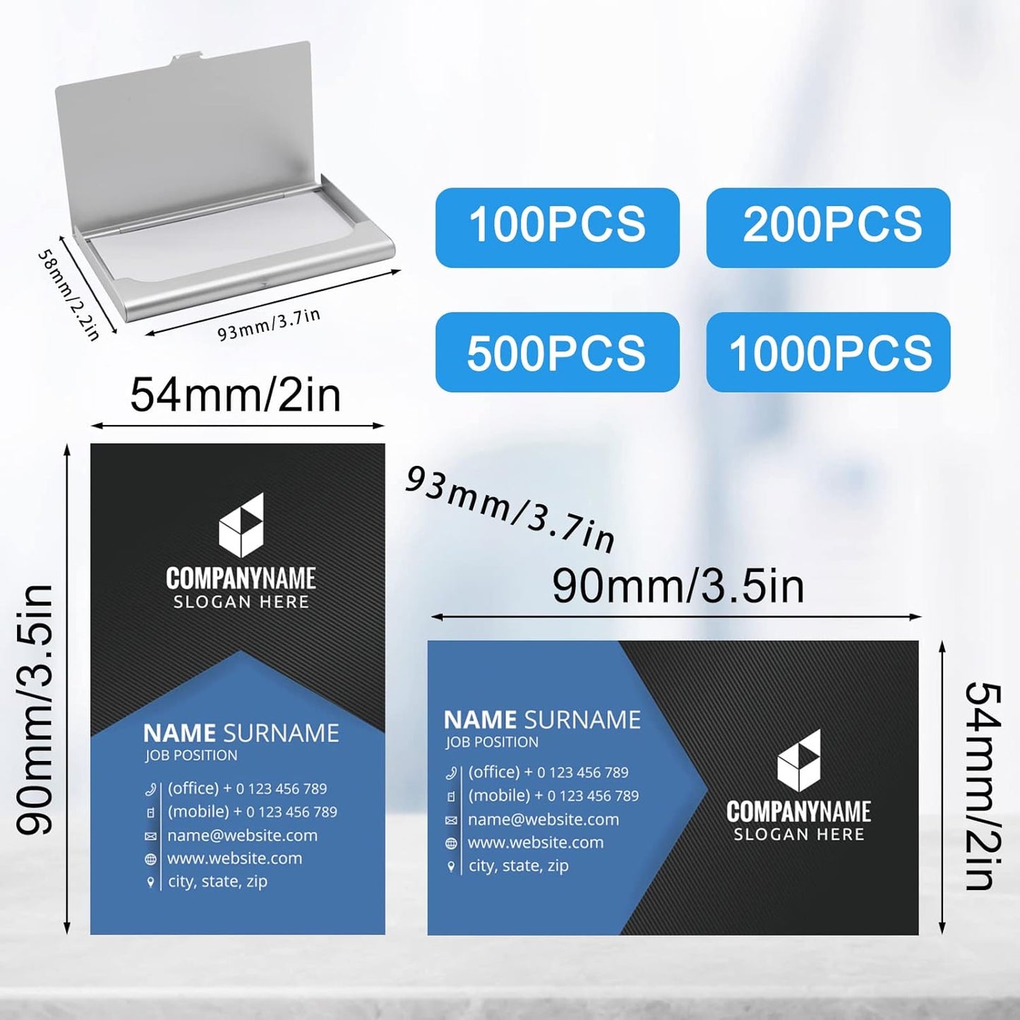 Custom Business Cards with Logo Personalized Double Side Printable Customize Business Cards 1000 500 200 100 for Small Business Women Men-Tailoring Service